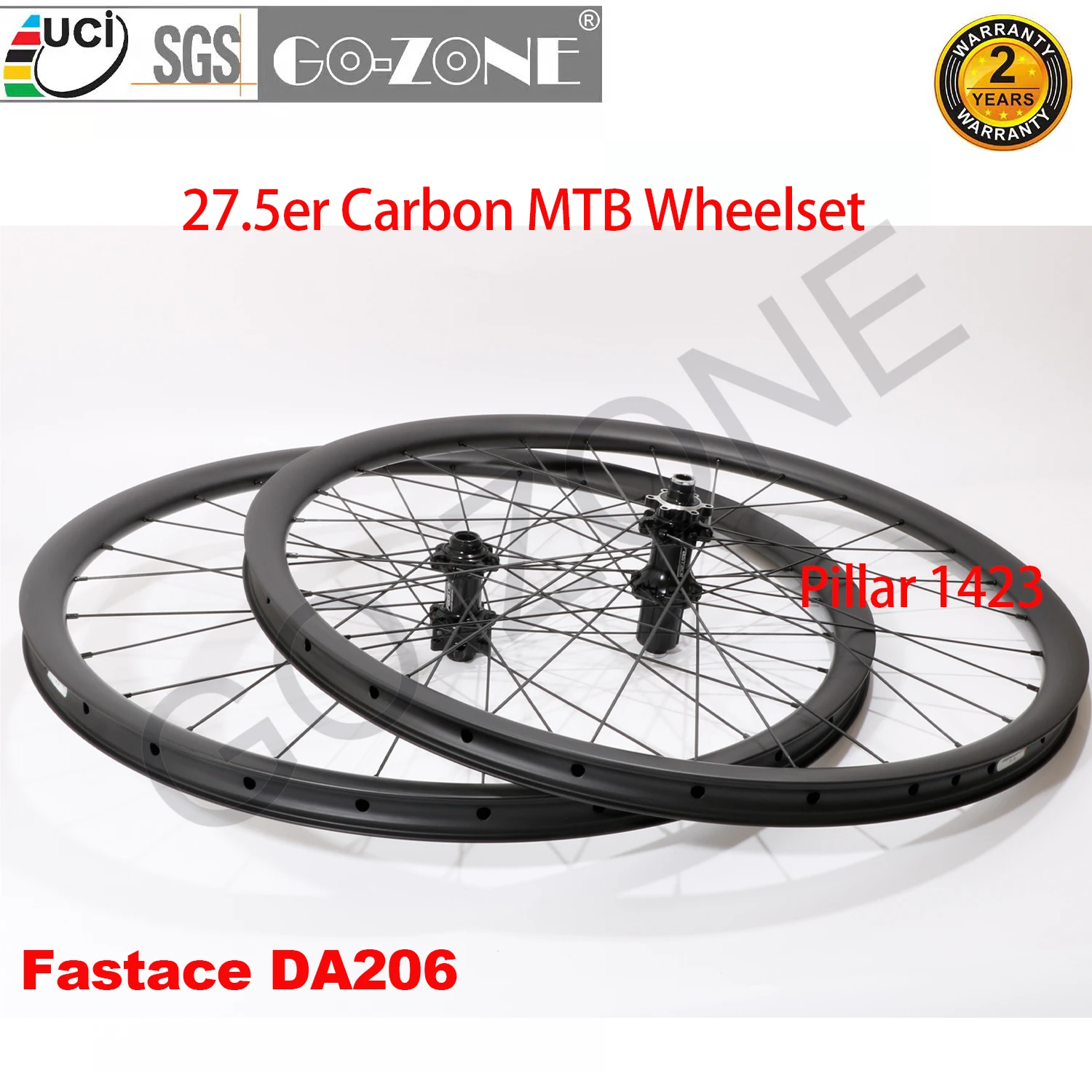 

Bicycle Parts 27.5er Carbon MTB Wheels Straight Pull Fastace DA206 Light Thru Axle / Quick Release MTB Wheelset 27.5