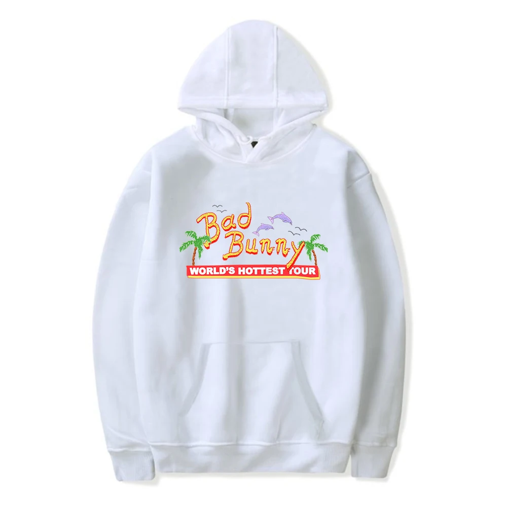 2026 Bad Bunny World's Hottest Tour Hoodie Unisex Long Sleeve Women Men Hooded Sweatshirt Hip Hop Rapper Fashion Clothes