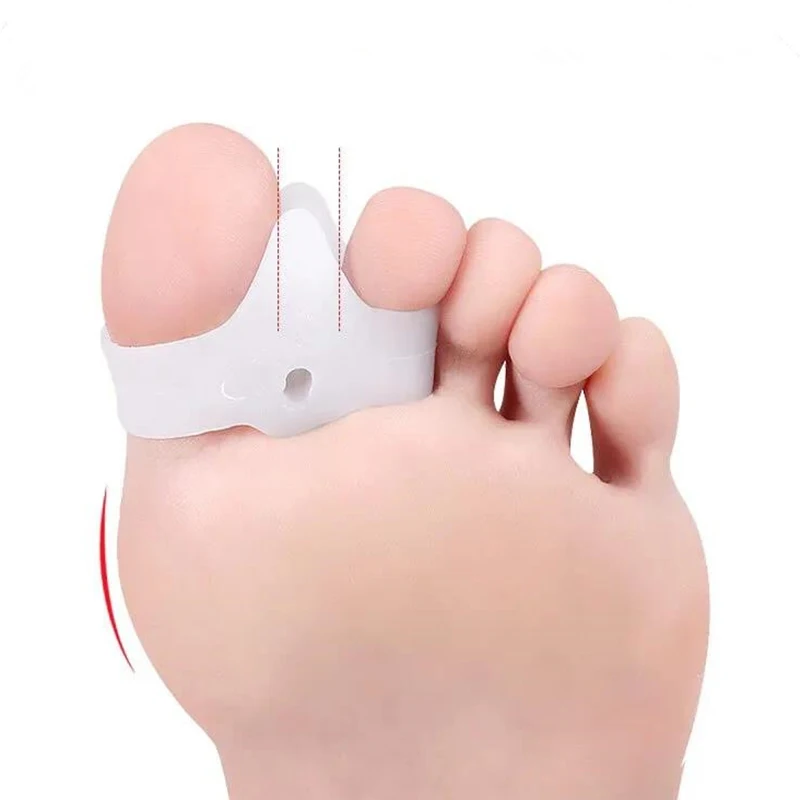 2PCS Silicone Gel Double Ring Thumb Corrector Bunion Foot Toe Hallux Valgus Protector Separator Finger Straightener Adjuster