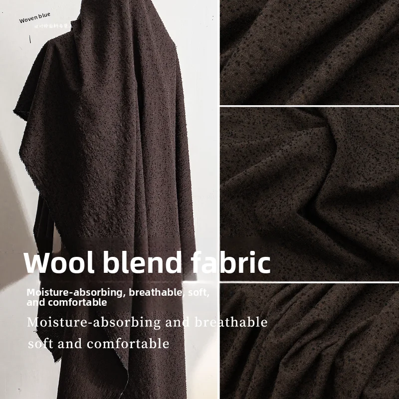 

Coffee Colored Wool Blended Fabric for DIY Sewing Suit Coat Culottes Clothing Fashion Designer Fabrics Material Cloth