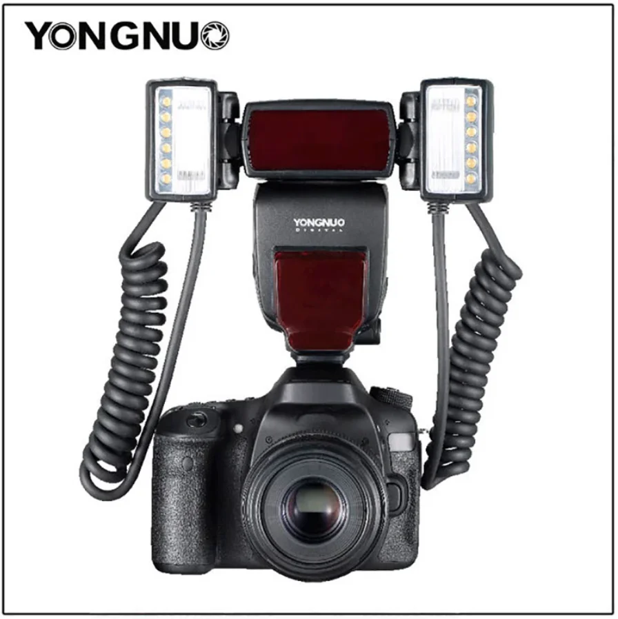 YONGNUO YN-24EX Macro Ring Flash E-TTL Speedlite with 2 Flash Head 4 Adapter Rings for Canon Close-up Photography/Macro shooting