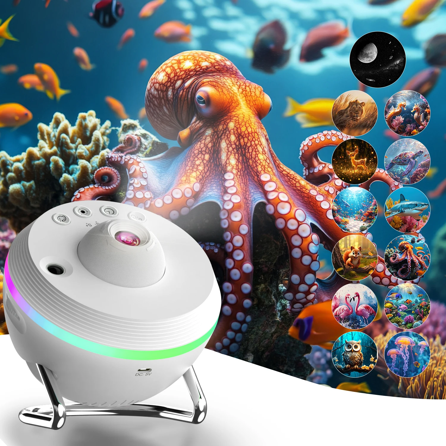 ocean-meteor-projector-night-light-360°-rotating-ocean-animal-projector-4k-hd-star-projector-for-kids-adult-room-decoration