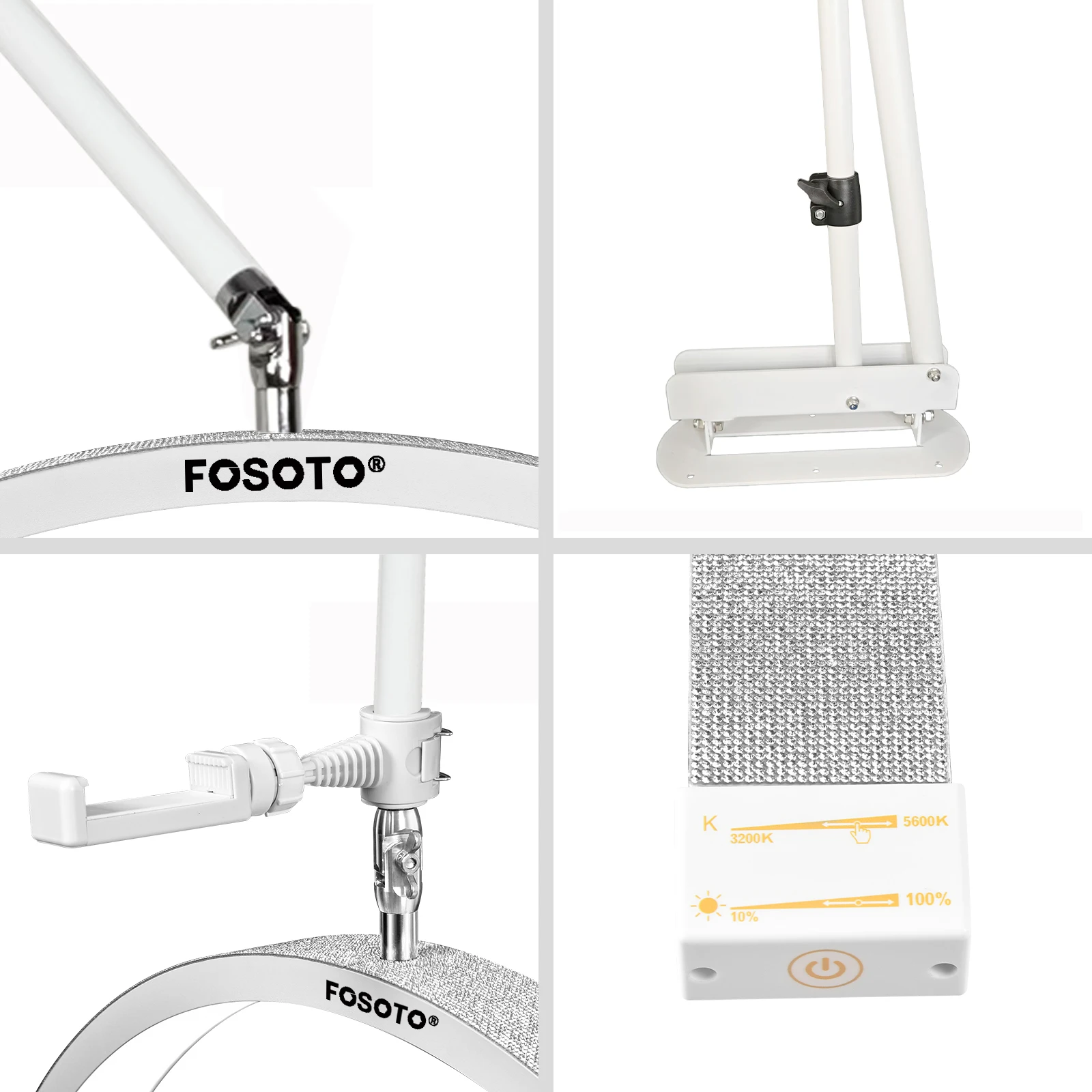 FOSOTO 40 واط التصوير وحدة إضاءة LED جداريّة شنت نصف مصباح قمري ملء ضوء LED ضوء السقف لصالون الحلاقة الرموش صالون تجميل الأظافر