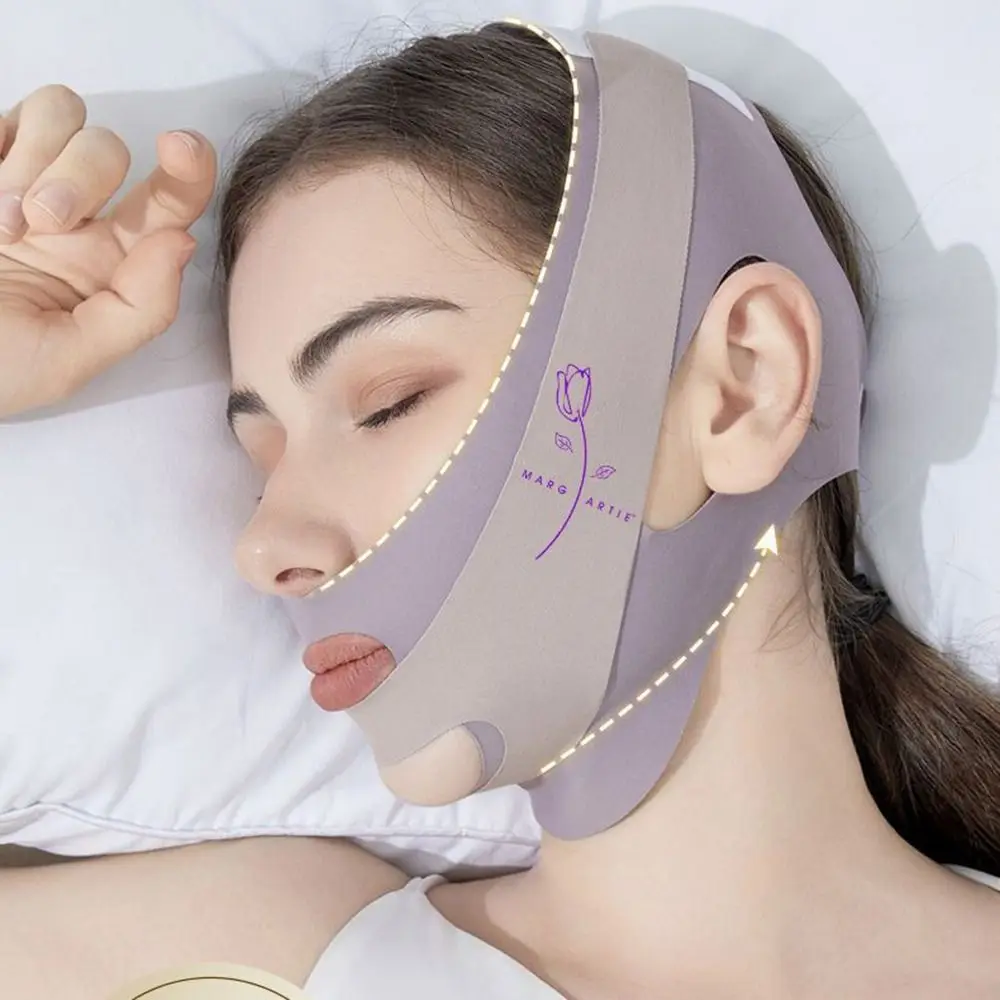 قناع نوم لنحت الوجه قابل للتعديل على شكل حرف V قناع تشكيل على شكل حرف V قابل للتنفس وقابل لإعادة الاستخدام وحزام شد الوجه #2