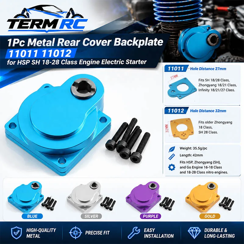 1Pc Metal Rear Cover 11012 14mm with Gear for HSP SH 16-18 Class Nitro Engine Starter