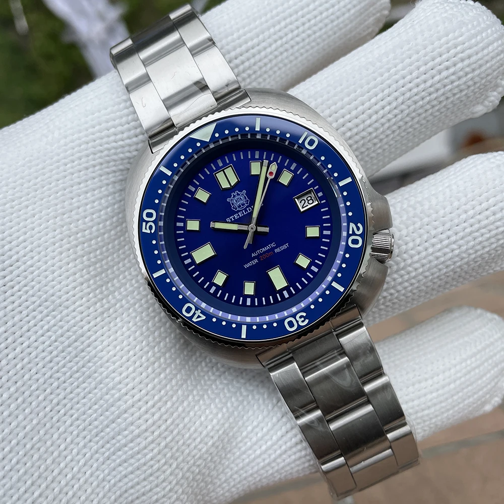 Steeldive Brand SD1970 Tuna Dive Watch 200m Waterproof Sapphire Crystal NH35 Automatic Mechanical Stainless Steel Men's Watch