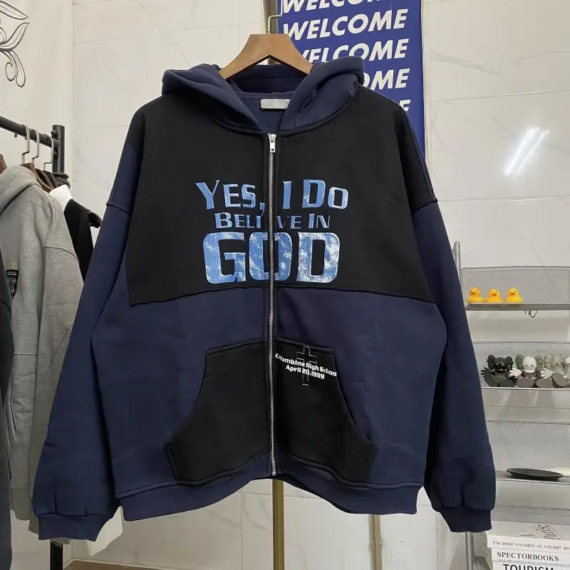 

Мужская толстовка с капюшоном на молнии Cleanfit Fce, повседневная молодежная толстовка с буквенным принтом Faion Cra, осенне-зимняя куртка