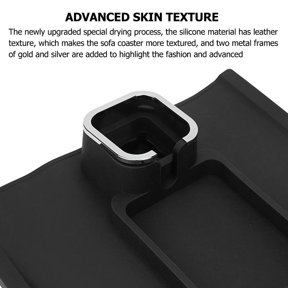 Blue, Black, Green, Red Sofa Armrest Cup Holder 42.5*32cm Rectangle Silicone Drink Caddy Armrest Storage Cup Mat