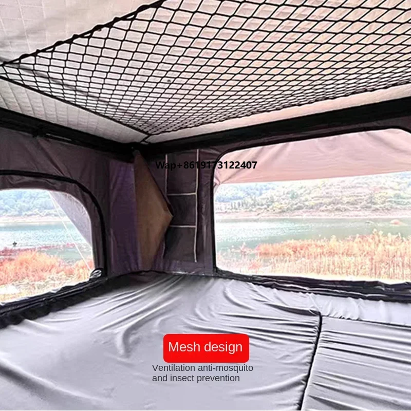 

Roof Tent with Solar Panel Oxford Waterproof Camping Folding Triangle Aluminum Alloy SUV Free to Build and Quick to Open