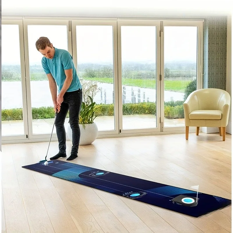 Modern Minimalist Golf Putter Training Mat Anti Slip Portable Putting Green Practice Carpet Home Office Decor Training Aid
