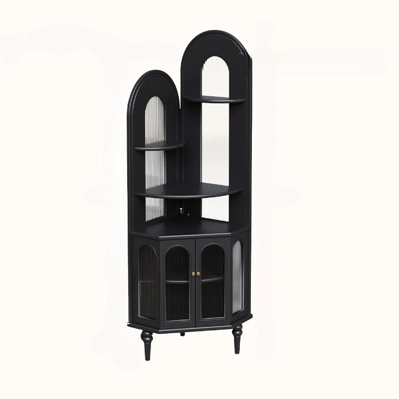 

Retro French Solid Wood Living Room Bedroom 90 Degrees Corner Cabinet Corner Entrance Storage Rack decoration home