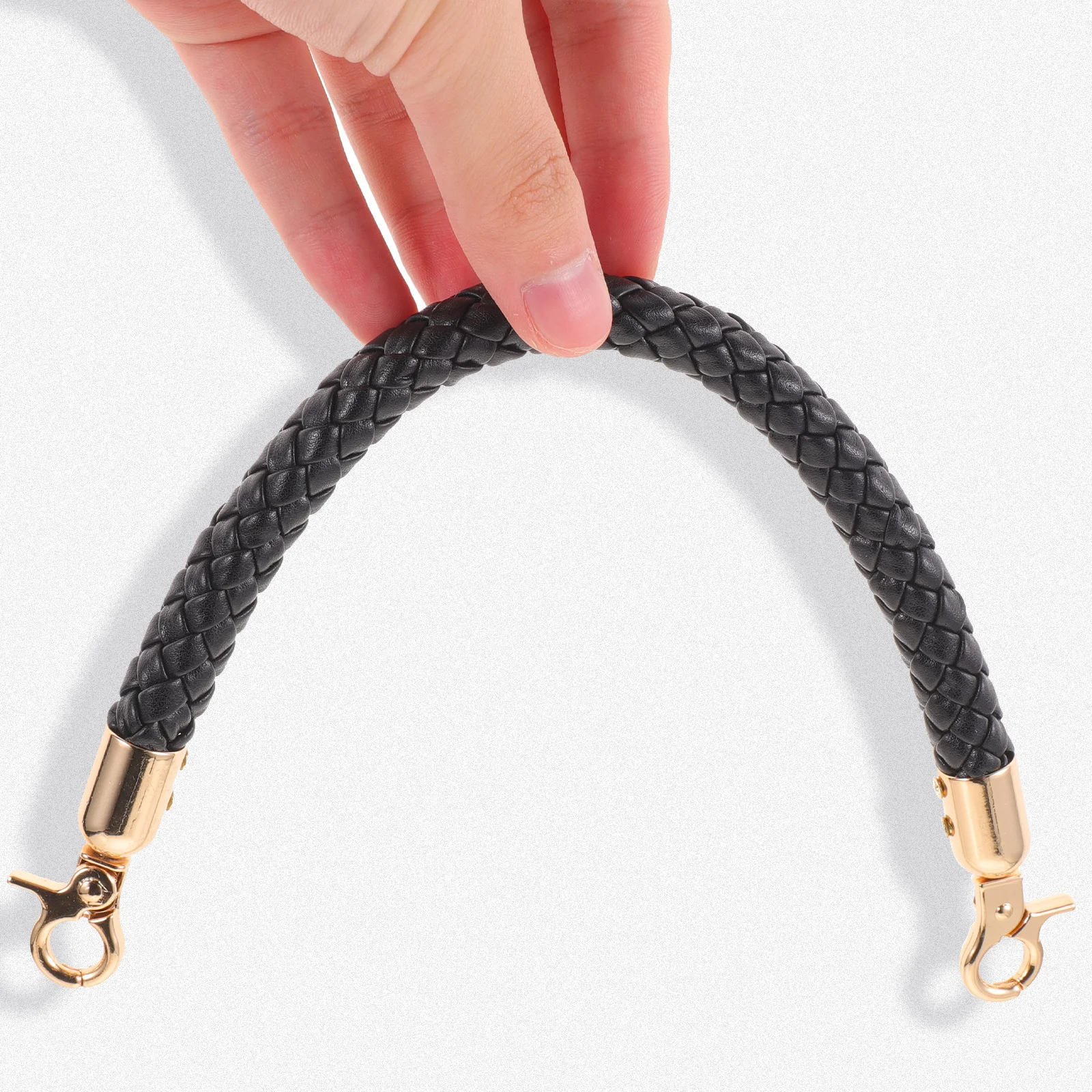 

2Pcs Handbag Replacement Handle PU Bag Grip DIY Purse Handles Clasp Design for Tote Bags Decor Accessories