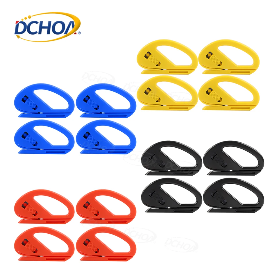 DCHOA 4PCS Vinyl Safety Cutter Utility Knives for Window Tinting Carbon Fiber Sticker Cutting Vinyl Car Wrap Cutting Tools
