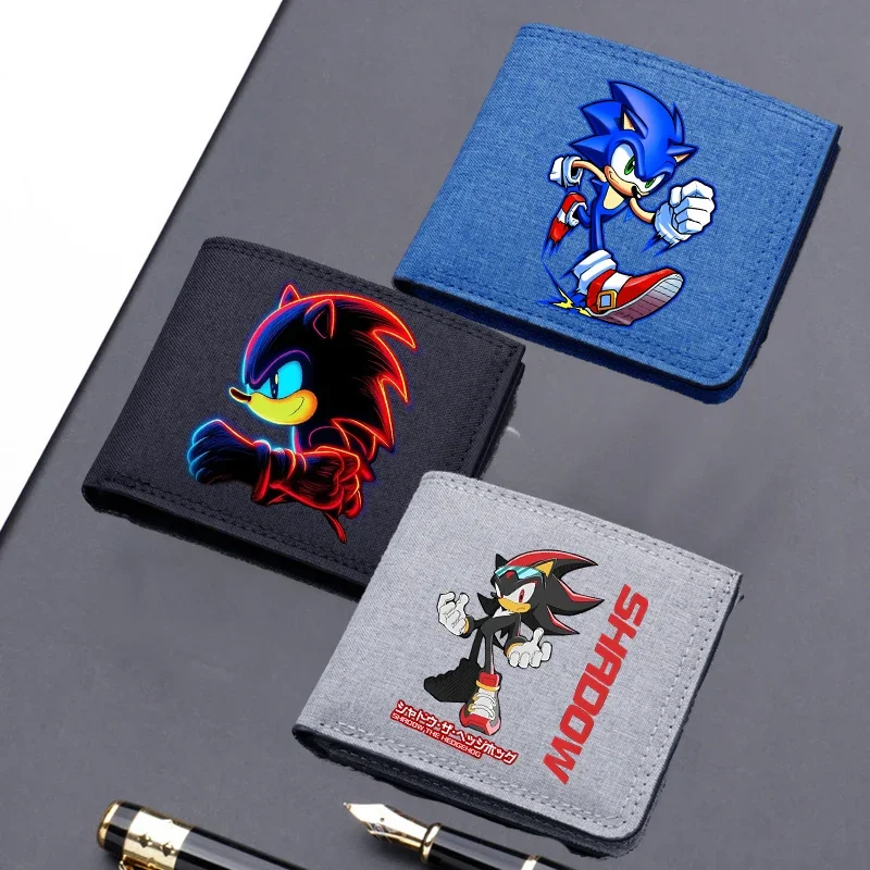 Sonics Wallet Coin Purse Cartoon Game Anime Figure Print Children Wallet Card Holder Coin Storage Short Paragraph Bag Kid Gift