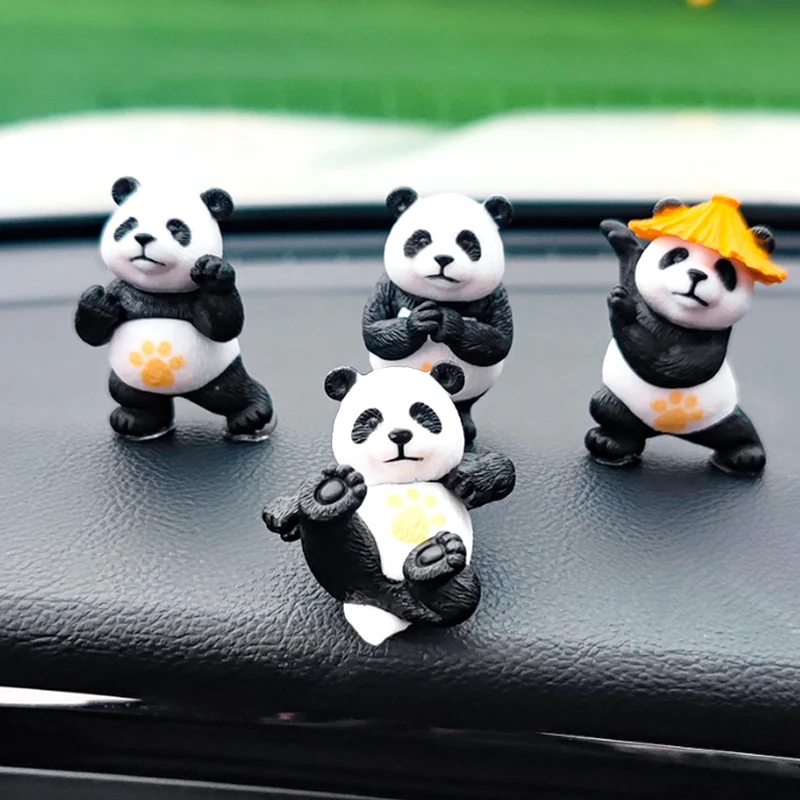 New Cute Panda Design Car Console Ornaments Microlandscape Office Desk Small Landscape Office Home Decoration Crafts Model