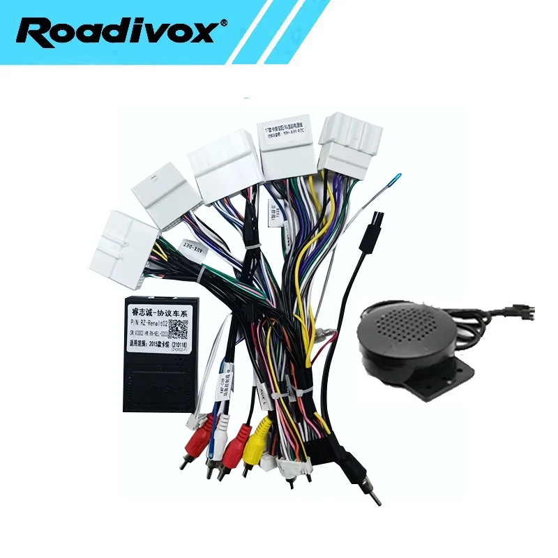 K Car Radio Wire Harness Power Adapter Canbus For 2017 Renault Captur Base Model 16pin Android Stereo Video GPS ISO Cable Connec