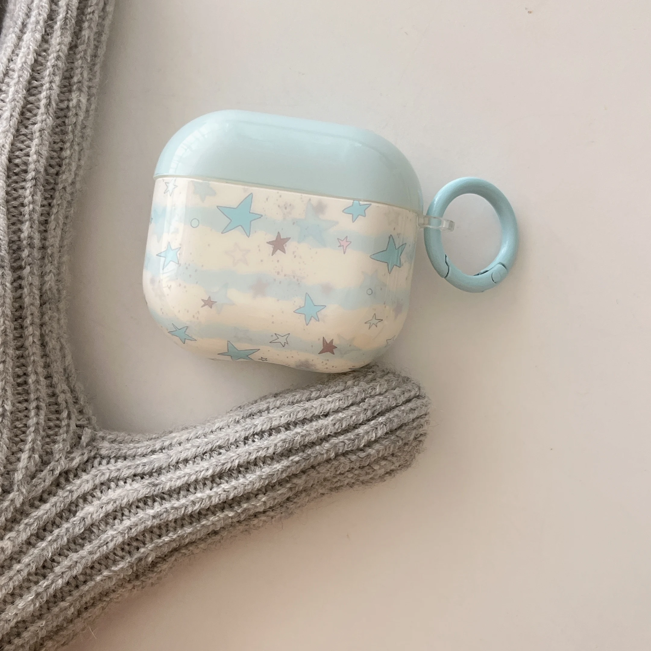 Blue Stars Earphone Case for Airpods 1, 2, 3, 4, Pro, Pro2, New Blue Stripes