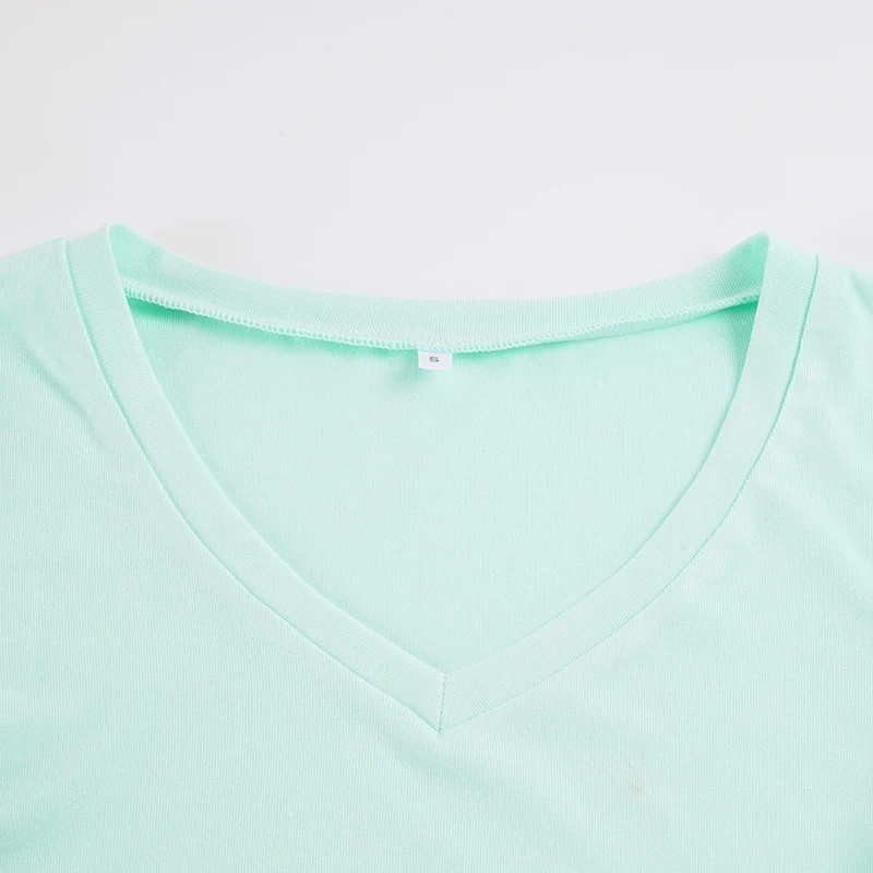 Women's V-Neck 3/4 Sleeve Crop Top Slim Fit Casual Basic Solid Color Short Tee for Daily Wear Summer All Match T-shits 2026 New