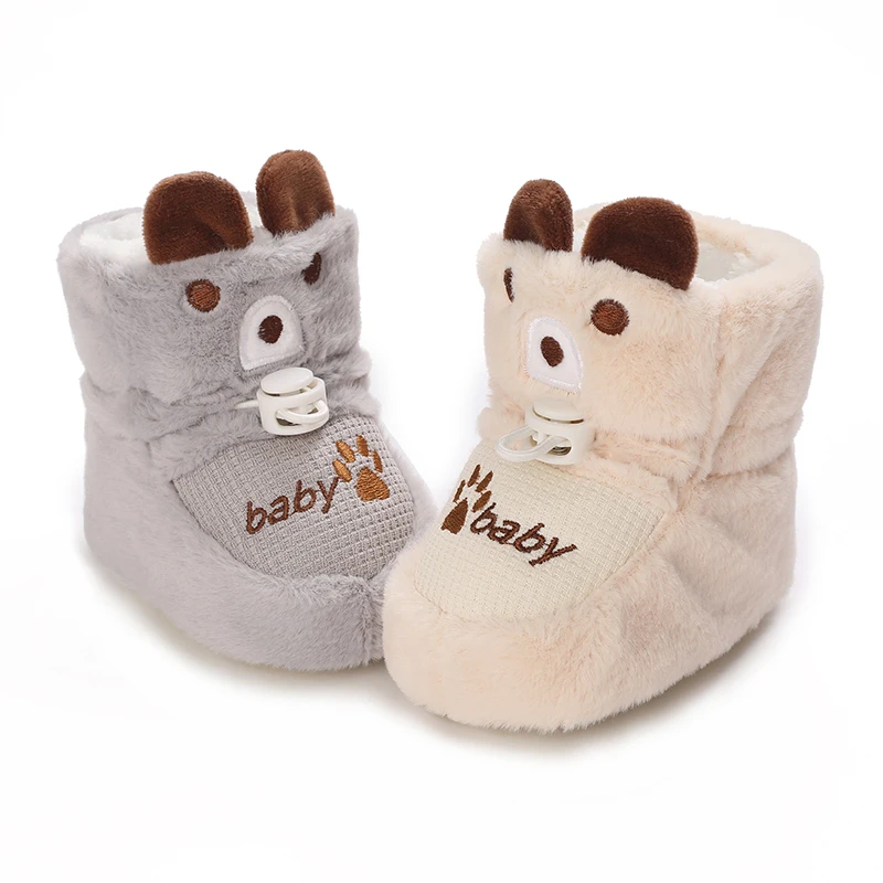 Cute Baby Boys' Shoes Winter Warm Snow Boots Fashion Baby First Walker Shoes Soft Sole Non slip Toddler Shoes