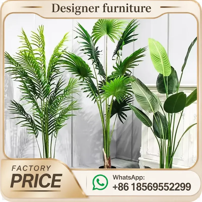 Artificial Rubber Tree Plant Plastic Bonsai Potted Faux Tropical Leaves Home Indoor Office Decor Greenery