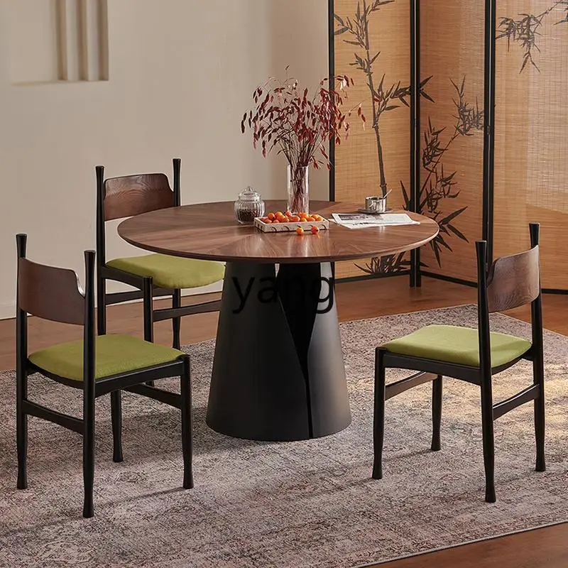 

LZR Home Dining Table Small Apartment French Retro Vintage Style Round Table