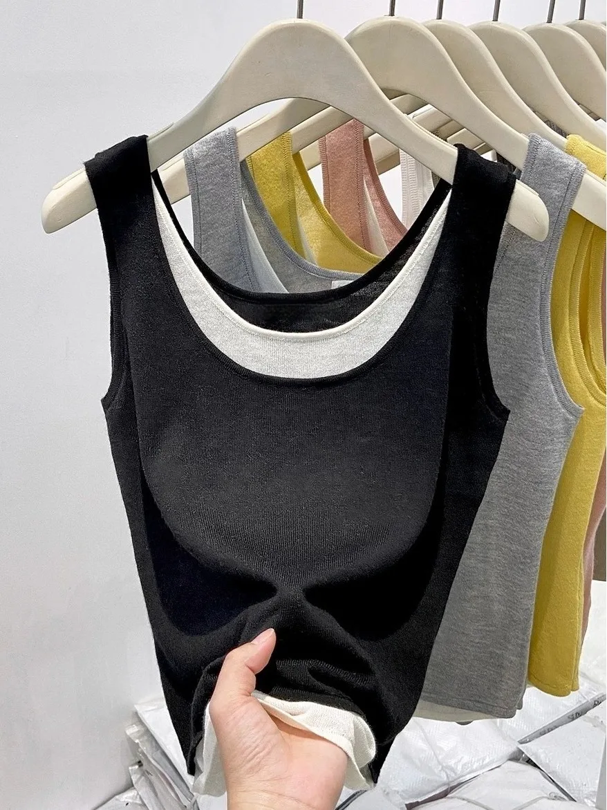 Summer Loose Strapless Vest Women's Design Large Size Versatile Outerwear Slimming Sleeveless Top Inner Wear Casual Outfit
