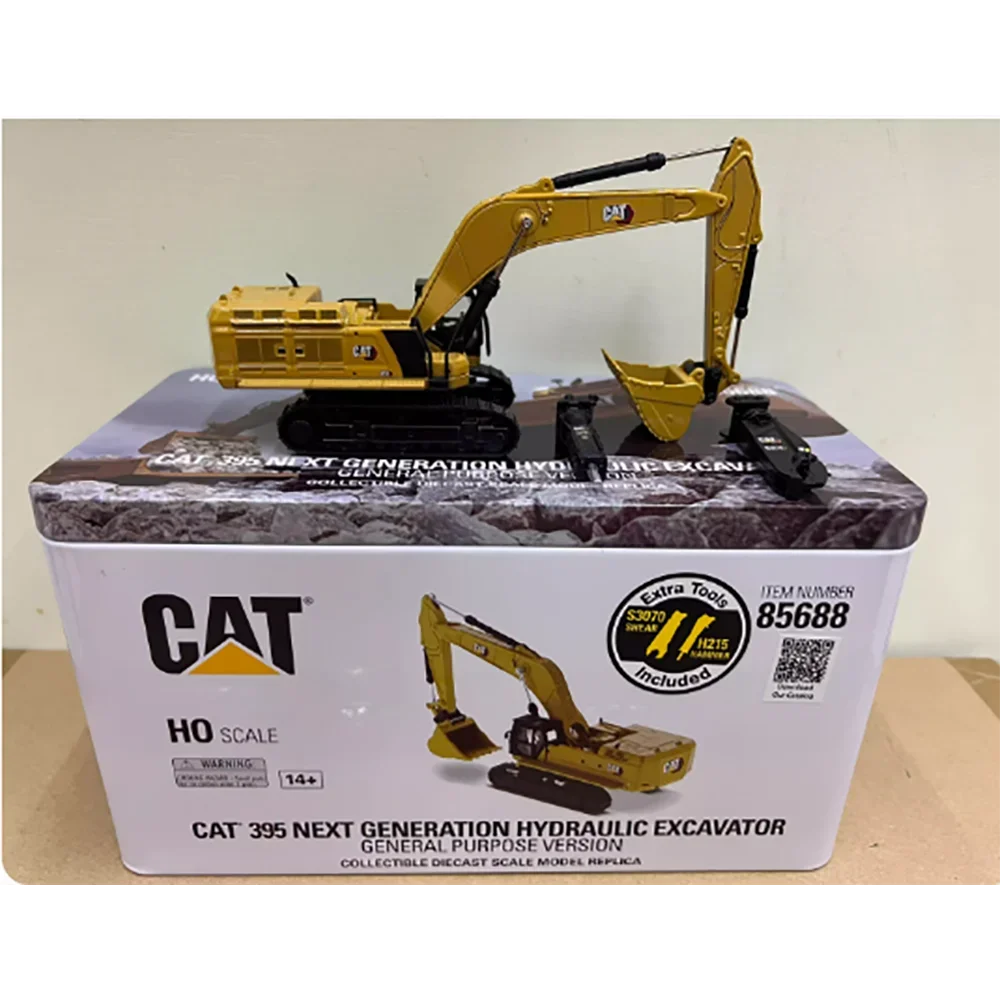 Diecast DM 1:87 Scale CAT 395 Next Caterpillar Excavator Hammer Demolition Pliers Set Model 85688 Finished Model Gift Toy