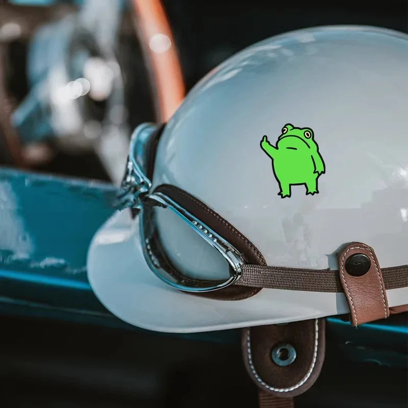 قطعتان من ملصقات الضفدع الخضراء المقاومة للماء لملحقات السيارة والدراجات النارية الإلكترونية #5