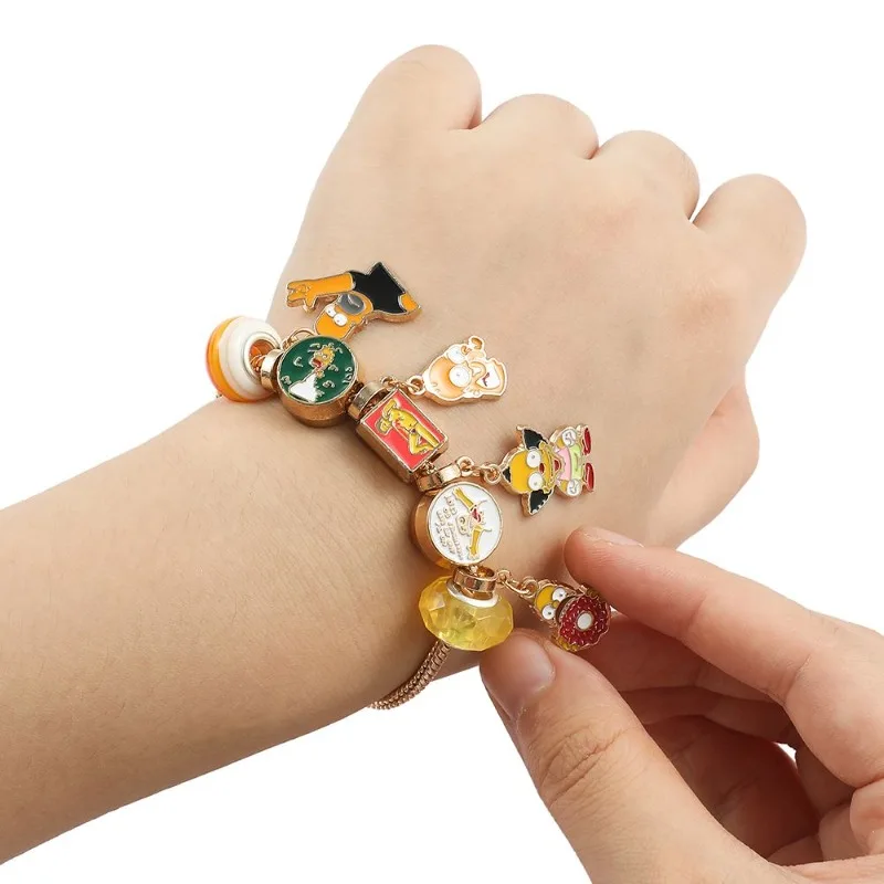 Neues The Simpsons Bart Homer Marge Armband mit Hohem Farbwert Cartoon-Puppe DIY-Stil Kreatives Paar-Allrounder-Armband – Detail 5
