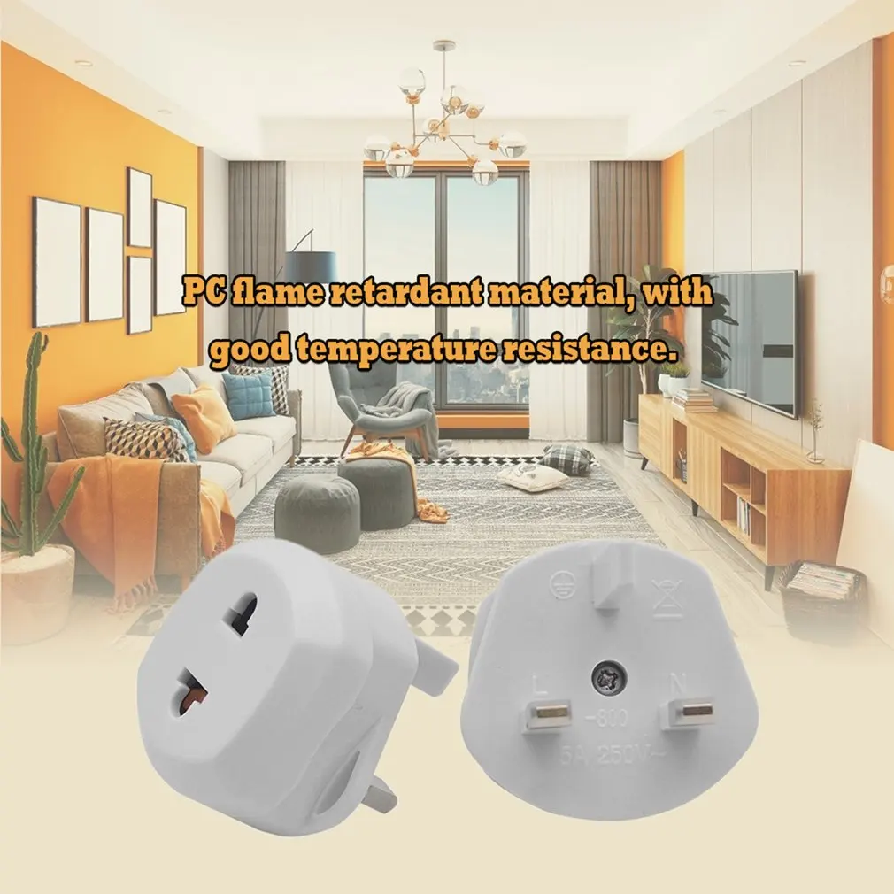 Adaptador de enchufe de carga multifuncional para afeitadora, fusible práctico de 2 pines a 3 pines, 1A, enchufes de conversión, EE. UU., UE a Reino Unido, novedad de 2024