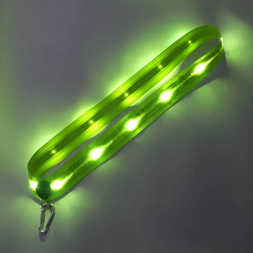 USB Rechargeable Reflective Running Belt High Visibility Adjustable Reflective Cycling Gear Illuminated Shoulder Straps