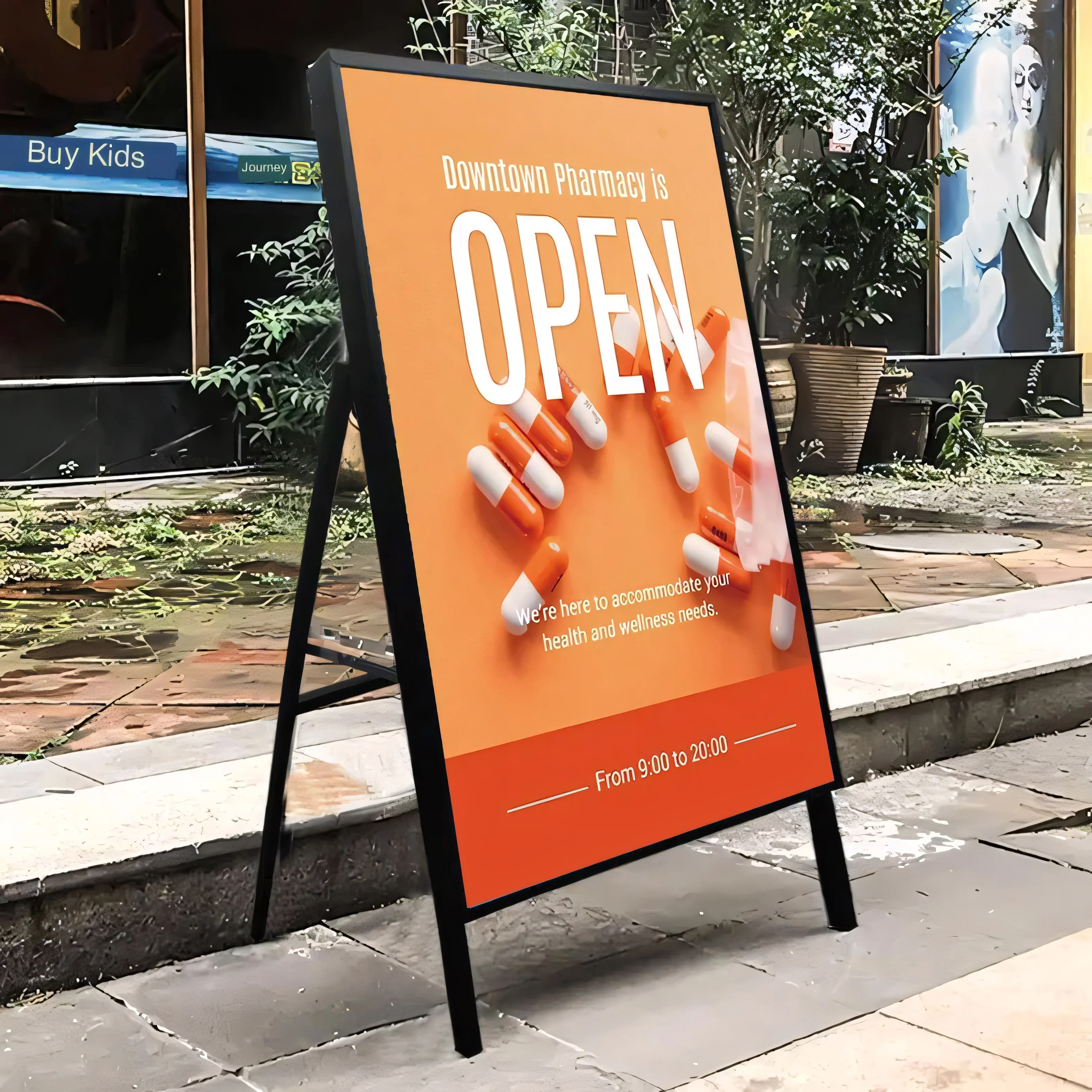 Single Side A Board Ultra-thin LED Light Box Poster Display Backlit Menu Restaurant Cafe Shop Billboard Price List Coffee OPEN