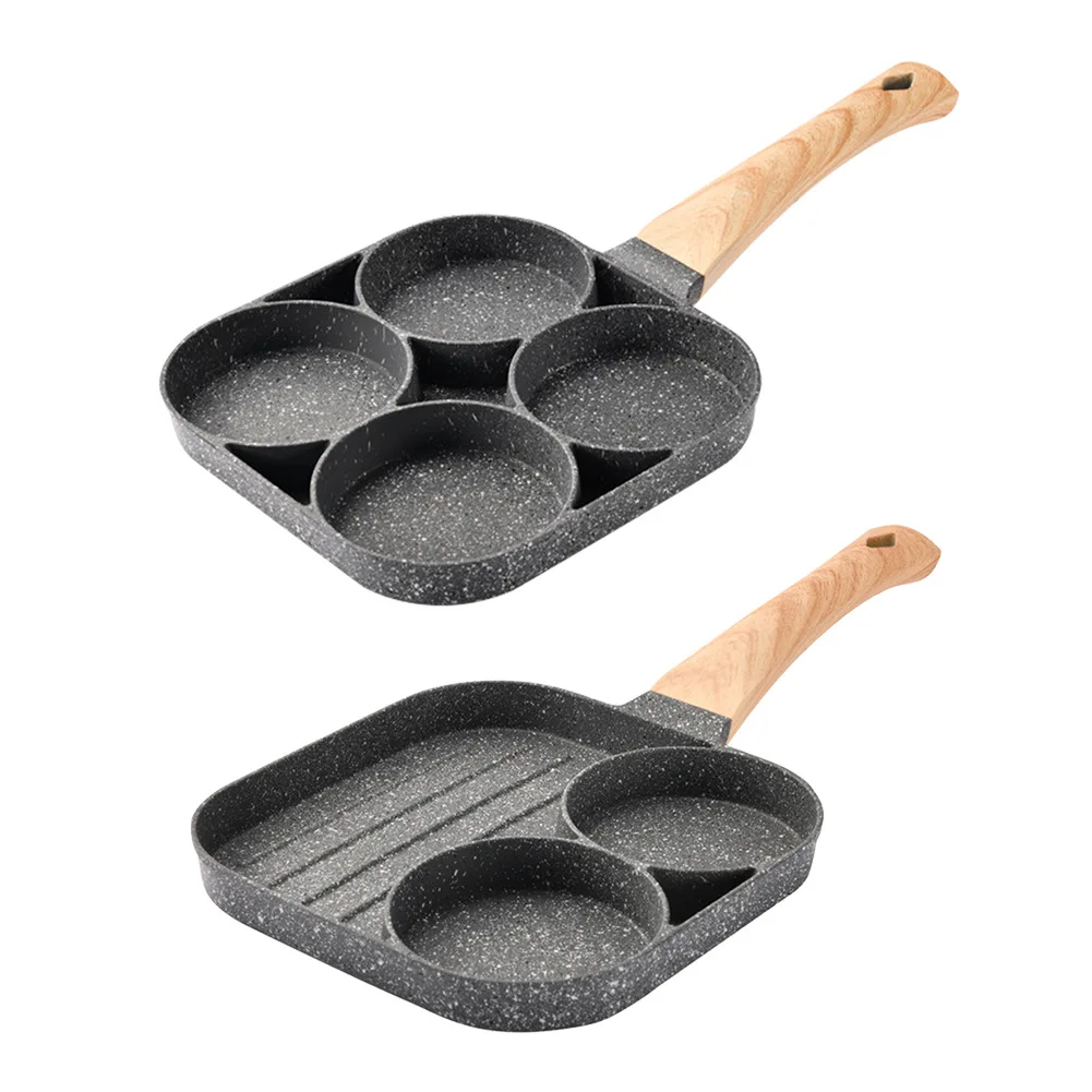 

Non-stick omelette pan frying kitchen cooking omelette 4 hole medicine stone frying pan set