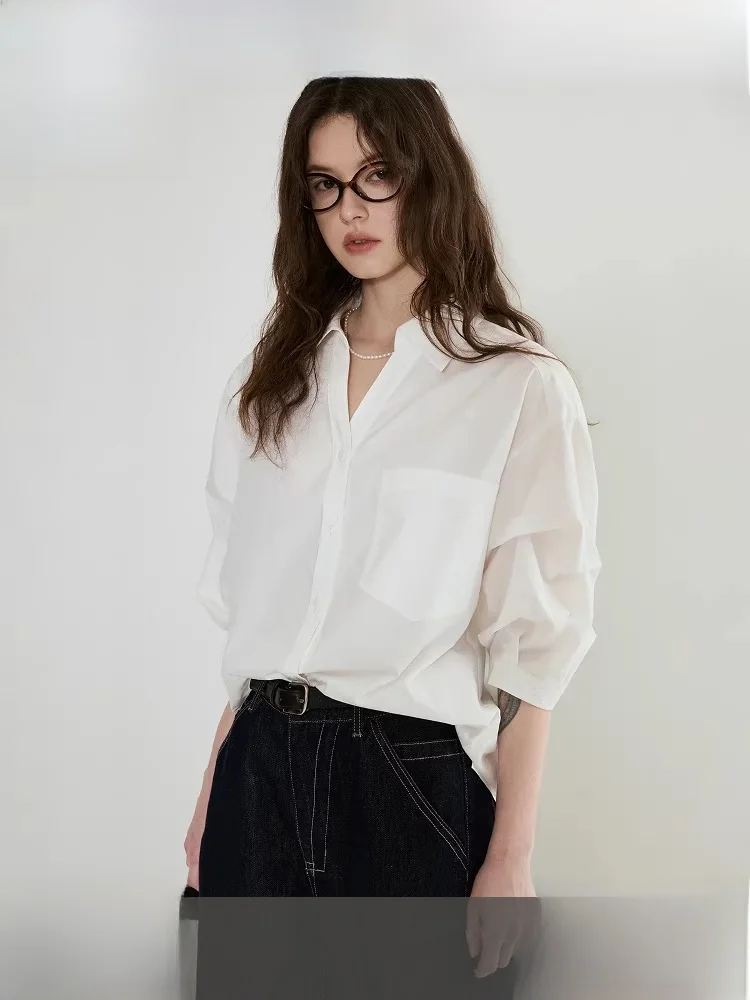 

Fano Women's V-Ne ort Sve irt Cotton Polyester Blend Anti-Wrinkle Fabric High nce Dra Summer Top