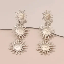 New Retro Sun Light Luxury Fashion Trend Simple and Versatile Earrings Retro Women's Festival Party Accessories Gift