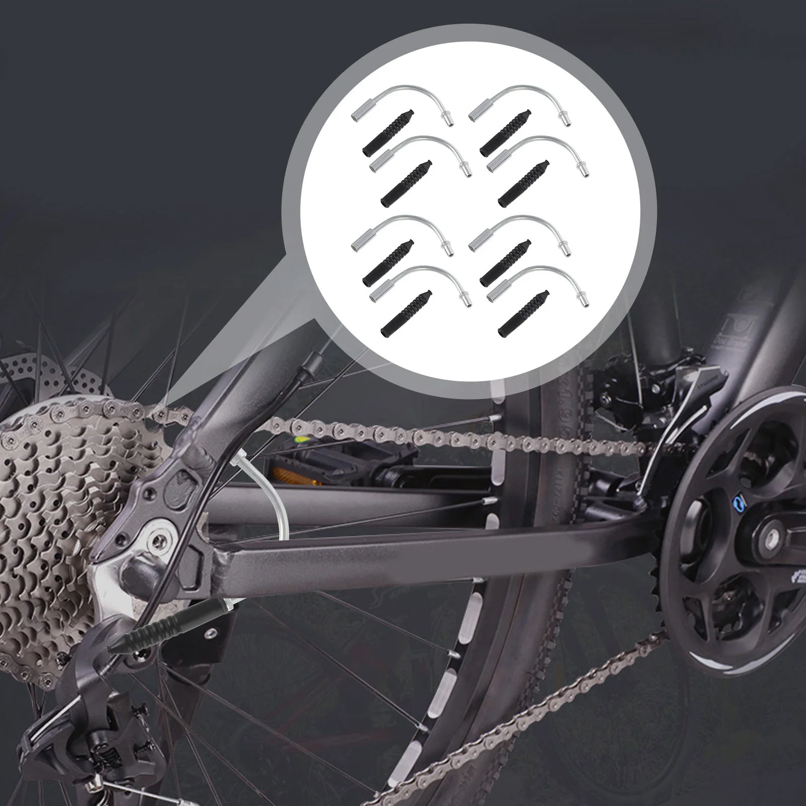 15 مجموعات غطاء غبار صلابة عالية دراجة من سبيكة الألومنيوم الفرامل المعكرونة التمهيد استبدال كابل دليل بيند أنبوب للعتاد الثابت