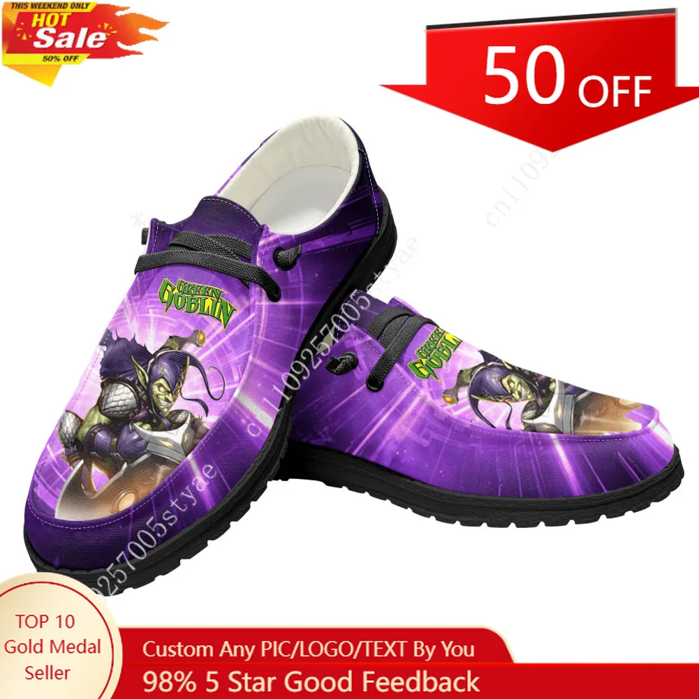 

Повседневная обувь Marvel Green Goblin, мужская и женская обувь на плоской подошве, дышащая легкая обувь для улицы, обувь для пар, изготовленная на заказ.