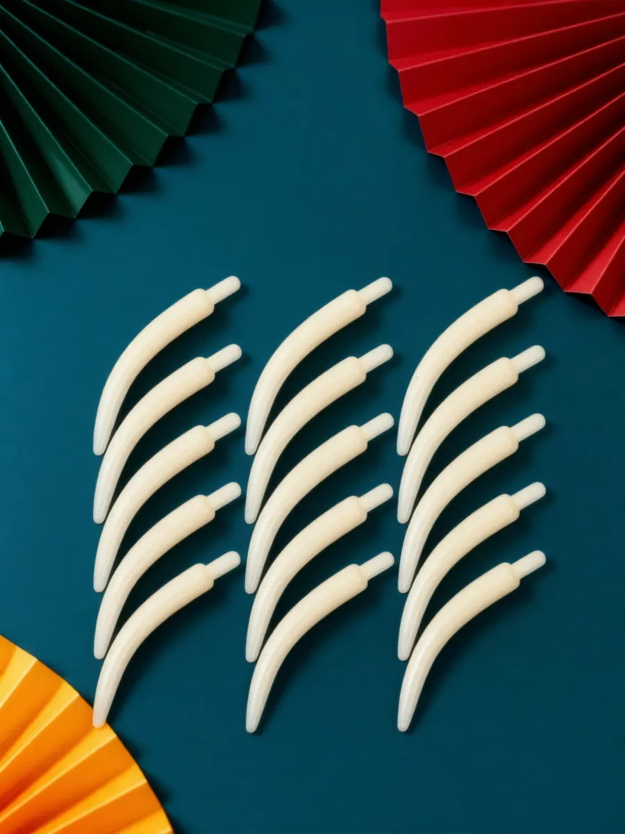 100Pcs Faux Ivory Elephant Tooth Charms Tibetan Style White Plastic Horn Pendants for Jewelry Making Bracelets Necklace DIY - view 6