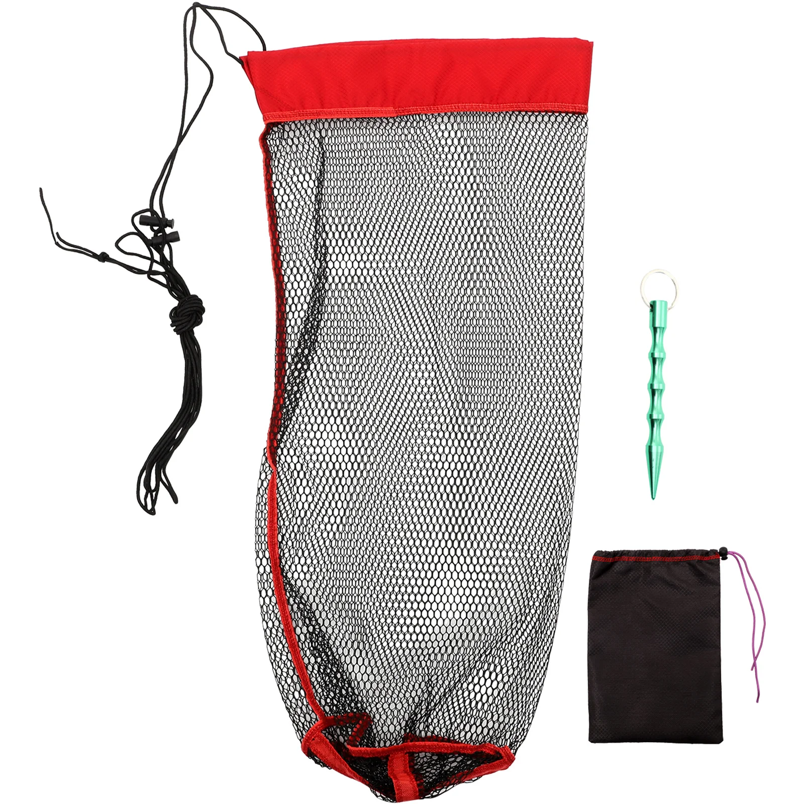 Fishnets Folding Basket for Fishing Replaceable Drawstring Storage Bag Diving Large Capacity