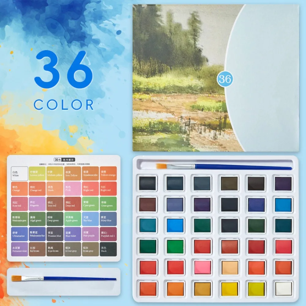 Portable Watercolor Paint Set Professional Pigments Solid Watercolor Water Color Pigment Kit Acuarela Professional