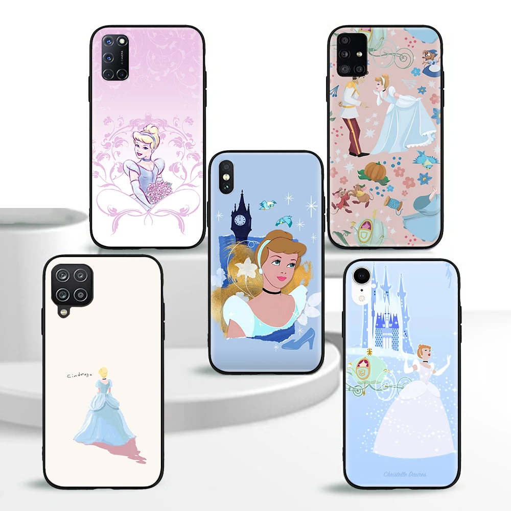 G-37 Cinderella Black Soft Silicone Case for Realme 3 3i 5 5i 6 6i 7 7i 8 8i Pro 5G