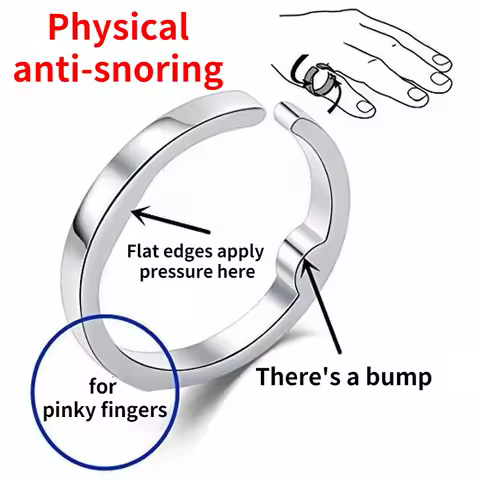 Anti Snore Ring Acupressure Apnea Sleeping Aid Stop Snoring Silver Anti Snore Ring Fashion New Snoring Device 2025