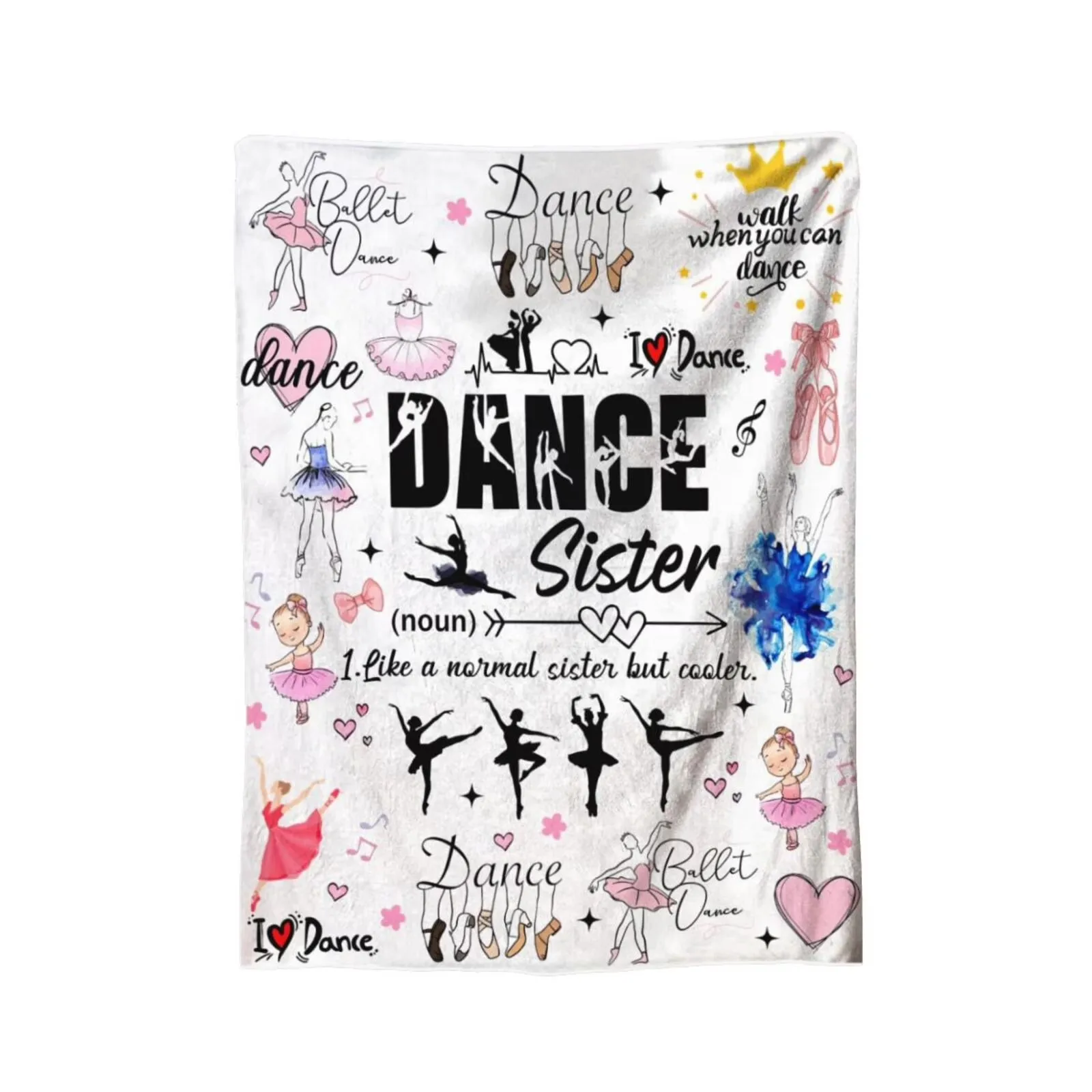 Dance Sister Definition Ballet Lover Lightweight Flannel Throw Blanket for Adults