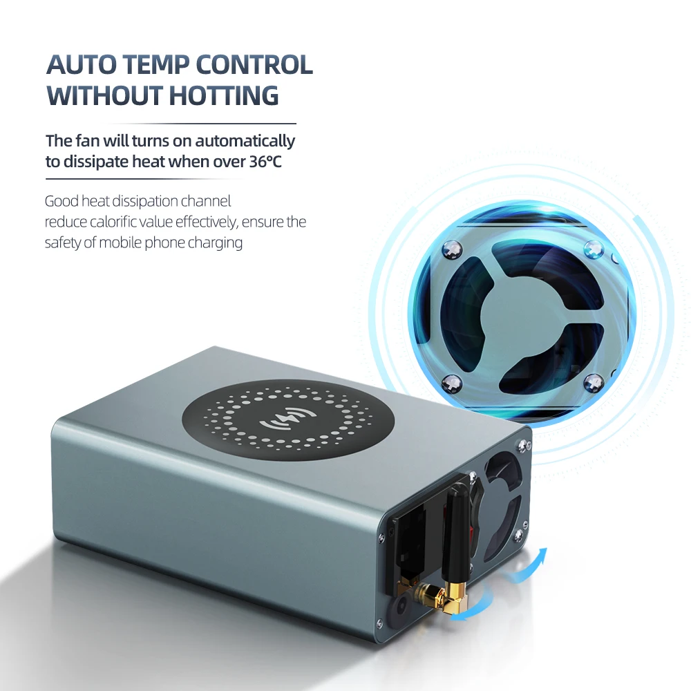 

AIXUN DP20 200W Desktop Smart Fast Charger Station, 2.4'' Display, Wireless & Wired Charging for Phone/Tool