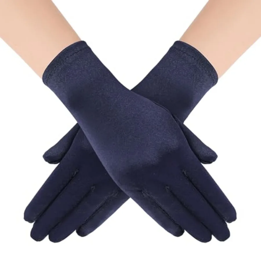 Elegant Short Satin Gloves for Women