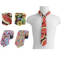 New French fries candy watermelon creative casual tie unisex fashion food tie men's 3d printing business tie holiday gift