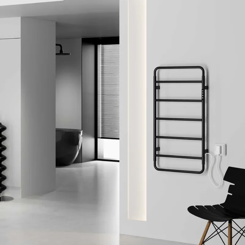Electric Towel Rack Carbon Fiber Heated Bar Surface Mounted Intelligent Temperature Control Bathroom Heating Rail Modern