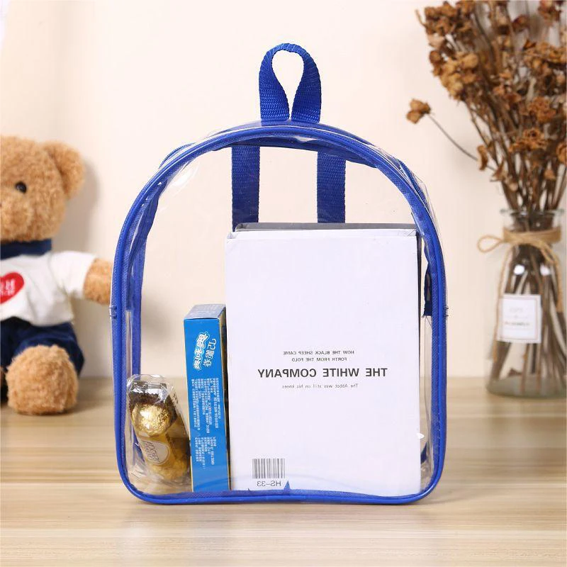 Lightweight Transparent Backpack Cute Zipper Double Shoulder Jelly Book Bag