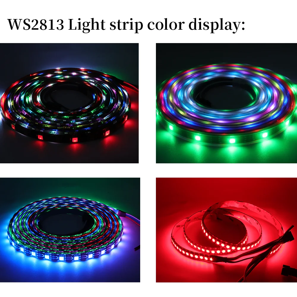 Imagem -04 - Faixa de Led Rgb Endereçável Individual Endereçável Ws2812 ic Dc5v 30 60 144 Pixels 5v 1m 4m 5m Ws2812 Ws2812b Atualização