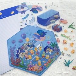 Cartoon Aquarium Miniature Scene 3D Landscaping Stickers DIY Scene Stacking and Pasting Hand Account Students Creative Gifts